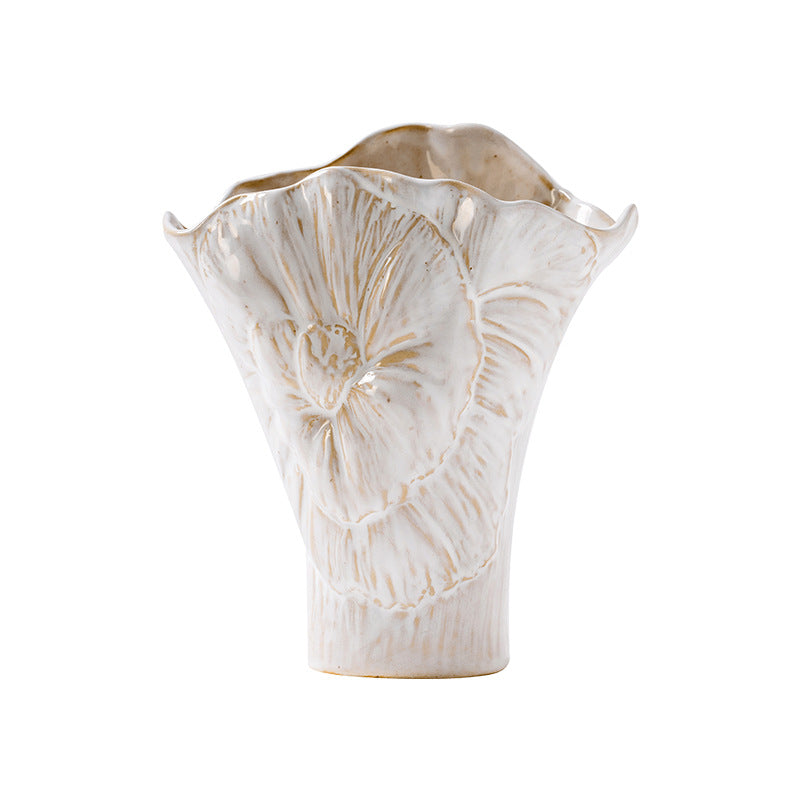 Floral Relief Ceramic Decorative Flower Vase