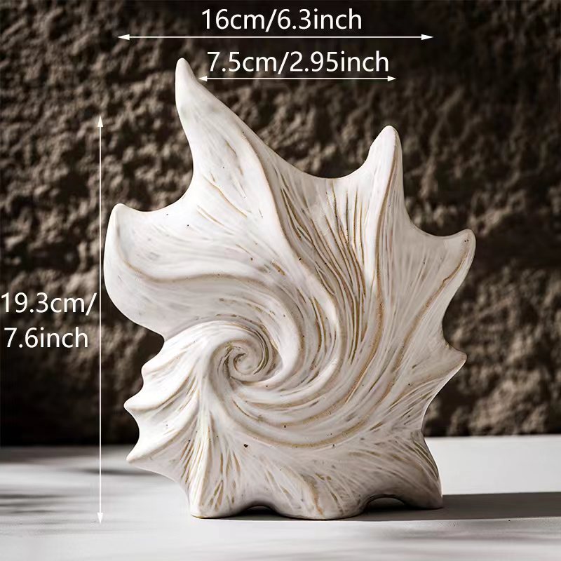 Nautilus Shell Ceramic Decorative Vase
