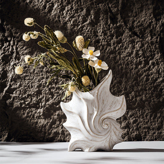 Nautilus Shell Ceramic Decorative Vase