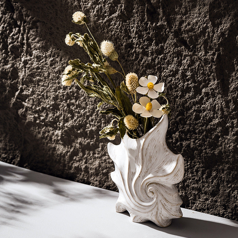 Nautilus Shell Ceramic Decorative Vase