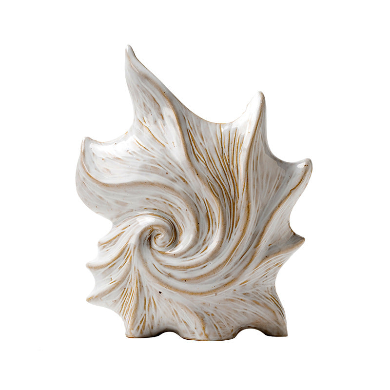 Nautilus Shell Ceramic Decorative Vase