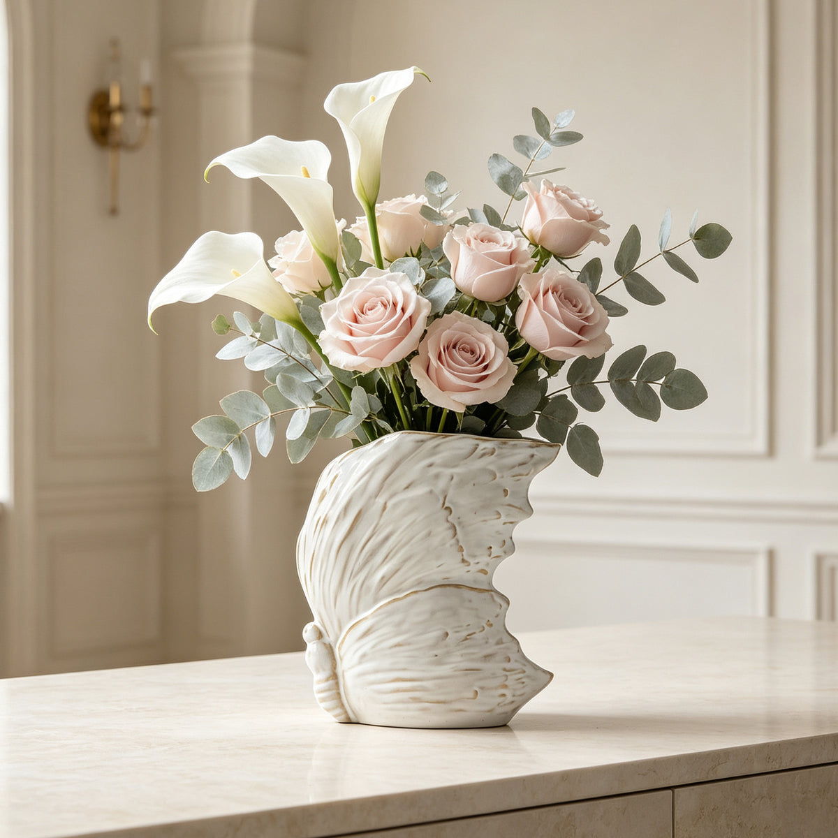 Butterfly-Shaped Ceramic Flower Vase